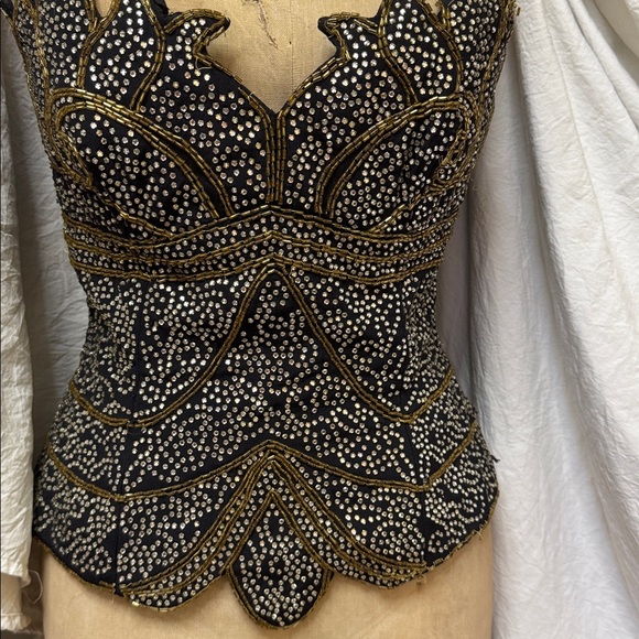 Christian Lacroix Couture Other - Vintage Glamorous Black and Gold Embellished Women's Top
